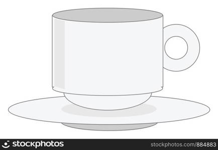 White cup, illustration, vector on white background.