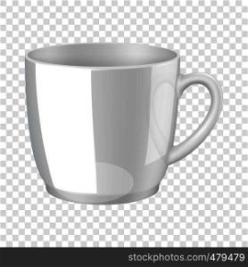 White cup mockup. Realistic illustration of white cup vector mockup for web. White cup mockup, realistic style