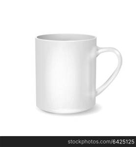 White cup on transparent background. Drink cup vector template mock up for your design.