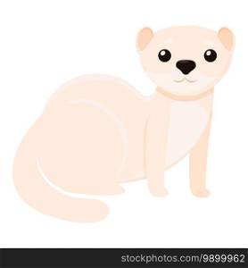 White cute mink icon. Cartoon of white cute mink vector icon for web design isolated on white background. White cute mink icon, cartoon style