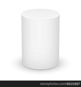 White cylinder on background vector image