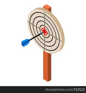 White darts target icon. Isometric of white darts target vector icon for web design isolated on white background. White darts target icon, isometric style