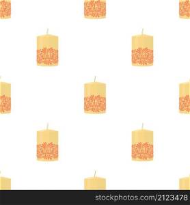 White decorative candle with red ornament pattern seamless background texture repeat wallpaper geometric vector. White decorative candle with red ornament pattern seamless vector