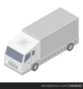 White delivery truck icon. Isometric of white delivery truck vector icon for web design isolated on white background. White delivery truck icon, isometric style