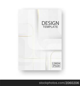 White design template decorated with black letters and golden lines. For brochure covers, flyers, posters, layouts, beautiful typography. triangle graphic design