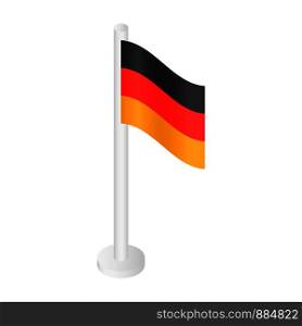 White desktop german flag icon. Isometric of white desktop german flag vector icon for web design isolated on white background. White desktop german flag icon, isometric style