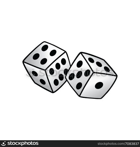 white dice risk taker gamble vector art. white dice risk taker gamble vector art illustration