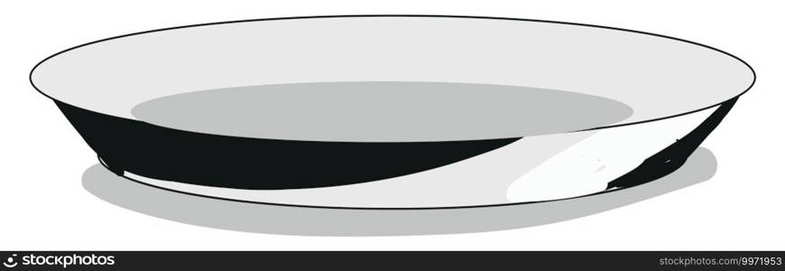 White dish, illustration, vector on white background