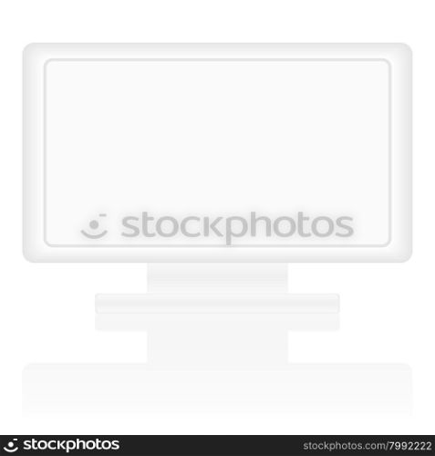 White display mockup. Vector illustration of white monitor with blank screen
