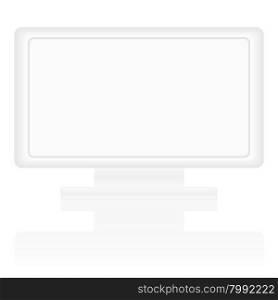 White display mockup. Vector illustration of white monitor with blank screen
