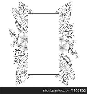 white doodle wreath frame decoration. decoration doodle drawing