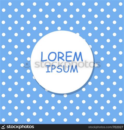 White Dots on blue background. Label with shadow in flat design. Dots background. Eps10. White Dots on blue background. Label with shadow in flat design. Dots background