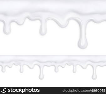 White doughnut glaze, vector seamless pattern mesh