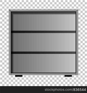 White drawer mockup. Realistic illustration of white drawer vector mockup for on transparent background. White drawer mockup, realistic style
