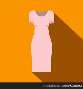 White dress icon in flat style on a yellow background. White dress icon, flat style