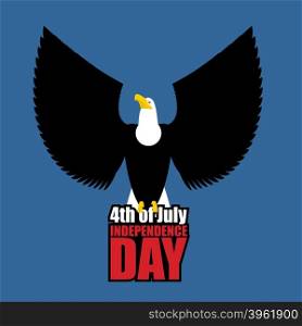 White Eagle. Independence Day of America. Logo for national holiday of July 4&#xA;