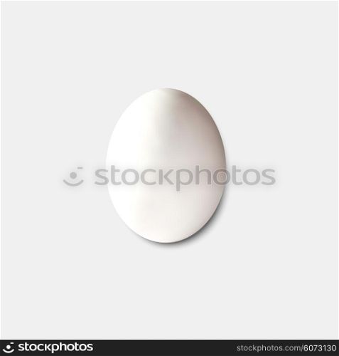 White egg isolated on gray, vector illustation.