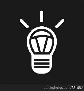 white electric bulb icon on a black background. white electric bulb icon