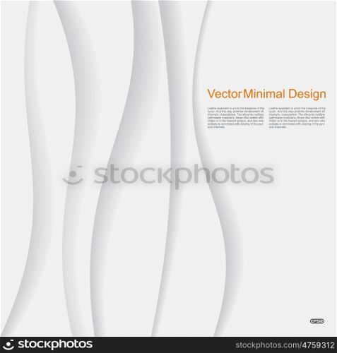 White elegant paper waves background. Vector illustration.