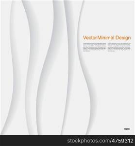 White elegant paper waves background. Vector illustration.