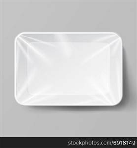 White Empty Blank Styrofoam Plastic Food Tray. Empty Blank Styrofoam Plastic Food Tray Container. White Empty Mock Up. Good For Package Design