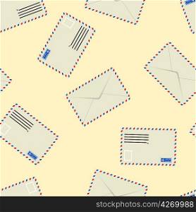 White envelope, seamless wallpaper, vector illustration