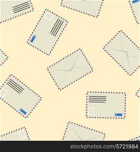 White envelope, seamless wallpaper, vector illustration