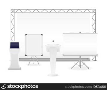 white exhibition complex for the presentation or workshop vector illustration isolated on background