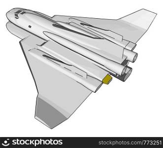 White fantasy space shuttle vector illustration on white background