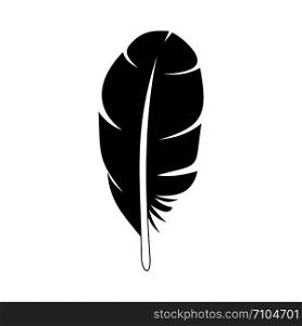 White feather icon. Simple illustration of white feather vector icon for web design isolated on white background. White feather icon, simple style