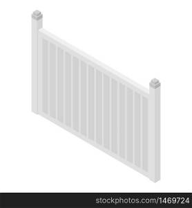 White fence icon. Isometric of white fence vector icon for web design isolated on white background. White fence icon, isometric style