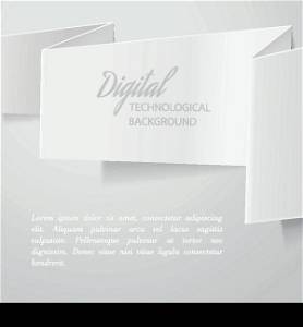 White folded paper isolated on white background. Vector illustration