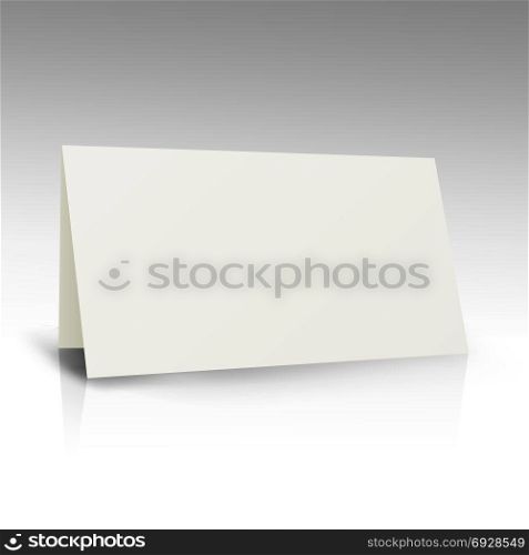 White Folder Paper Greeting Card Vector Template. Business Mock Up Fold Brochure Illustration. White Folder Paper Greeting Card Vector Template. Stationery Brochure For Presentation Card