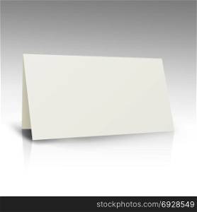 White Folder Paper Greeting Card Vector Template. Business Mock Up Fold Brochure Illustration. White Folder Paper Greeting Card Vector Template. Stationery Brochure For Presentation Card