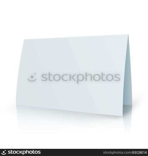 White Folder Paper Greeting Card Vector Template. Stationery Brochure For Presentation Card On Office Illustration. White Folder Paper Greeting Card Vector Template. Stationery Brochure For Presentation Card