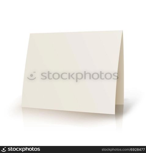 White Folder Paper Greeting Card Vector Template.. White Folder Paper Greeting Card Vector Template. Stationery Brochure For Presentation Card