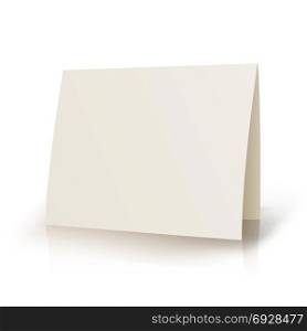 White Folder Paper Greeting Card Vector Template.. White Folder Paper Greeting Card Vector Template. Stationery Brochure For Presentation Card