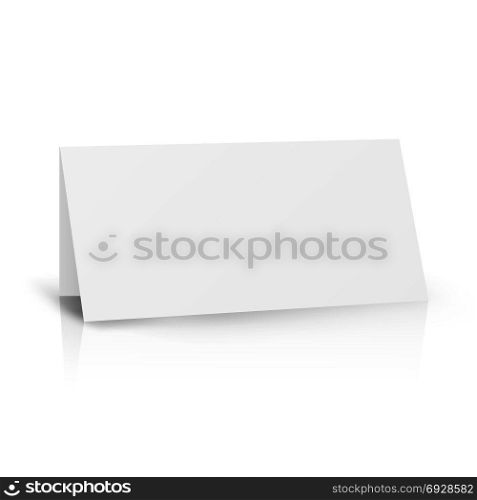 White Folder Paper Greeting Card Vector Template. White Folder Paper Greeting Card Vector Template. Stationery Brochure For Presentation Card