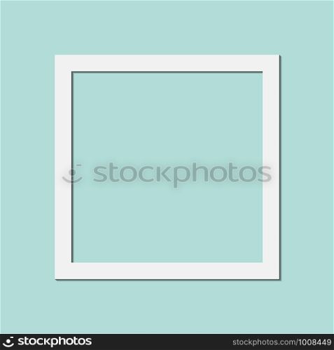 White frame background with shadow. Vector illustration. White frame background