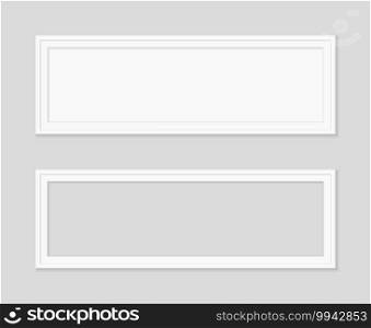 White frame for picture and photo. Mockup of square frame on wall. Empty box for picture with shadow isolated on gray background. Realistic blank template for gallery and photoframe. Vector.. White frame for picture and photo. Mockup of square frame on wall. Empty box for picture with shadow isolated on gray background. Realistic blank template for gallery and photoframe. Vector