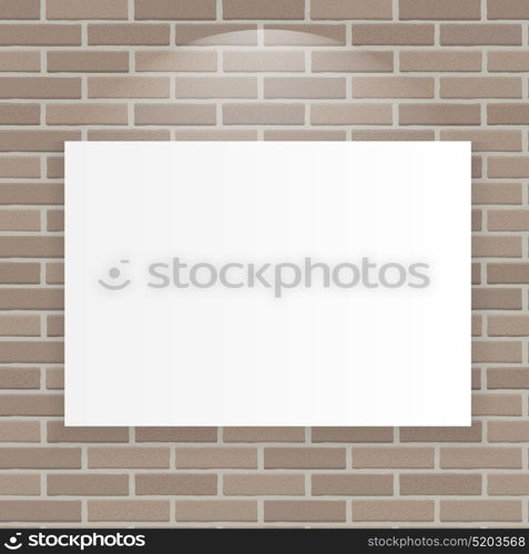 White Frame on Brick Wall Vector Illustration Background EPS10. White Frame on Brick Wall Vector Illustration Background