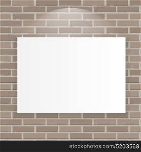 White Frame on Brick Wall Vector Illustration Background EPS10. White Frame on Brick Wall Vector Illustration Background