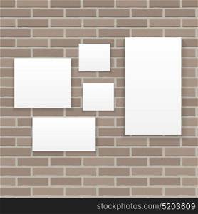 White Frame on Brick Wall Vector Illustration Background EPS10. White Frame on Brick Wall Vector Illustration Background