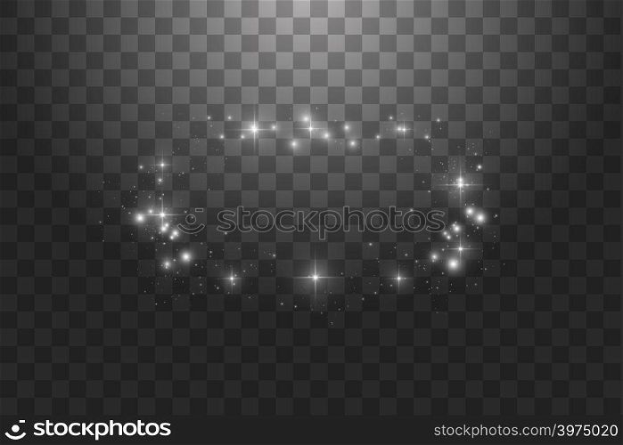 White frame with lights effects,Shining luxury banner vector illustration. Glow line white frame with sparks and spotlight light effects. Shining rectangle banner isolated on black transparent background.. White frame with lights effects,Shining luxury banner vector illustration. Glow line white frame with sparks and spotlight light effects. Shining rectangle banner isolated on black transparent background