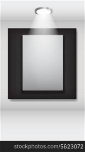 White frames in art gallery ector illustration