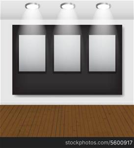 White frames in art gallery vector illustration
