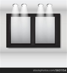 White frames in art gallery vector illustration