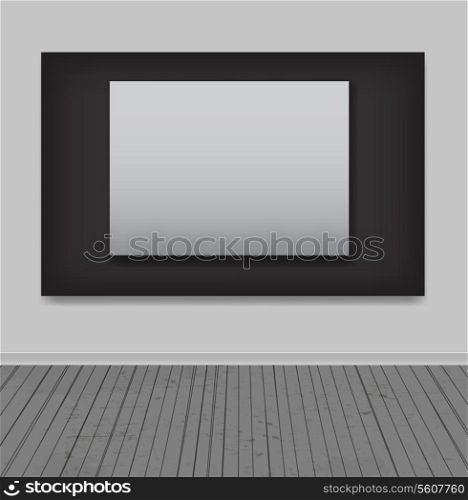 White frames in art gallery vector illustration.