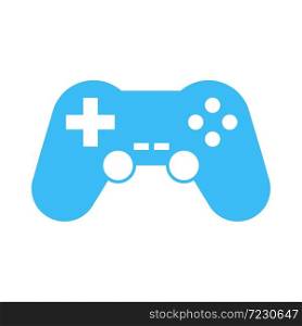 White game controller icon vector illustration. blue background