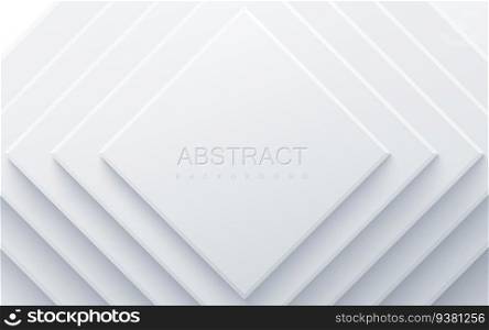 White geometric background with paper square shapes